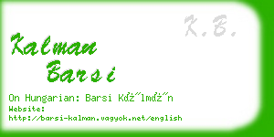 kalman barsi business card